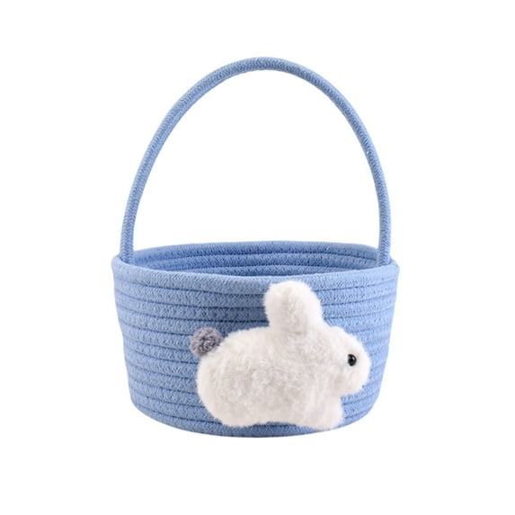 YingYouFu Easter Baskets with Bunny Decoration for Kids – Soft & Durable Woven Design, Empty Baby Bunny Egg Basket with Handle for Boys, Girls, Infant Gifts Basket for Easter Personalized