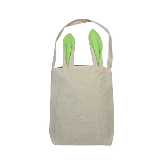 YingYouFu Easter Baskets, Rabbit Canvas Bucket with Handle Canvas for Easter Egg Hunt Carrying Candy Easter Gifts
