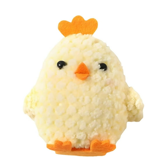 YingYouFu Easter Decorations Pullet Stuffed Animals Realistic Chicken Plush Toy, Cute Little Bird Plushie Gift for Kids & Friends(Yellow)