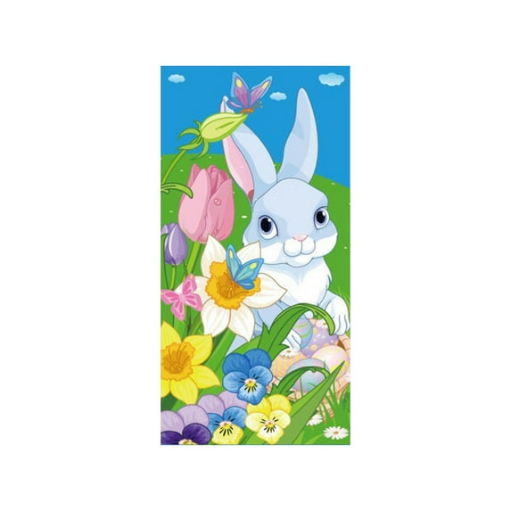 YingYouFu Easter Door Cover Easter Pattern Door Curtain for Holiday Party Decoration, Wall and Door Decor for Spring Festival, Home Decor Supplies