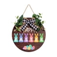 thumbnail image 1 of YingYouFu Easter Door Hanger, Wooden Welcome Sign with Green Plants, Handcrafted Farmhouse Wall Decoration for Front Door, Indoor Outdoor Festival Home Decor, Multicolor, 1 of 6