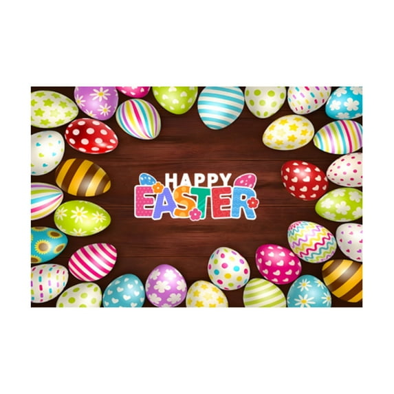 YingYouFu Easter Doormat, Colorful Eggs Rubber Backing Non Slip Kitchen Rug, Washable Entrance Mat for Bedroom Dining Room Front Door, 16x24 Inch Floor Decor