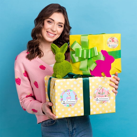 YingYouFu Easter Egg Stickers 80PCS Name Label Stickers For Gift Tags Classroom Crafts Birthday Party Decorations Themed DIY Decorative Labels