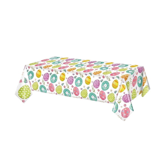 YingYouFu Easter Eggs Party Supplies: Eggs Birthday Party Decorations,Disposable Plastic Tablecloth, Ideal Table Cover for Two Sweet Birthday, Baby Shower & Themed Parties