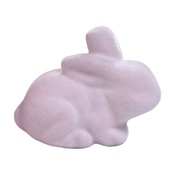 YingYouFu Easter Flocked Bunny Decor Artificial for Wreaths Floral Arrangements Table Centerpiece DIY Spring Holiday Party Decoration Pink