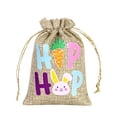 thumbnail image 1 of YingYouFu Easter Gift Bag, Linen Drawstring Candy Bag with Bunny Eggs Elements for Childrens Party Favor, Holiday Treat Pouch and Decoration, 1 of 6