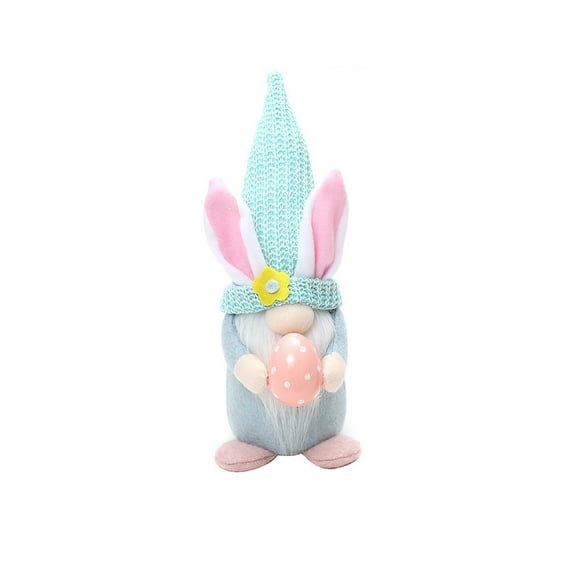YingYouFu Easter Gnome with Lights, LED Doll Pendant for Indoor Holiday Window and Shelf Decor, Battery Operated Spring Home Accent and Party Decoration