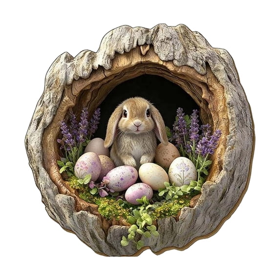 YingYouFu Easter Ornaments Garlands Home Decorations Pendants Wreath with Eggs and Flowers for Wall Door Window Mantel Spring Display