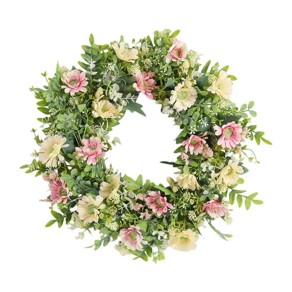 YingYouFu Easter Spring Wreaths for Front Door Rustic Summer Door Wreath Colorful Spring Floral Wreaths Farmhouse Easter Wreath for Window Front Porch Home Indoor Inside Outside Decoration