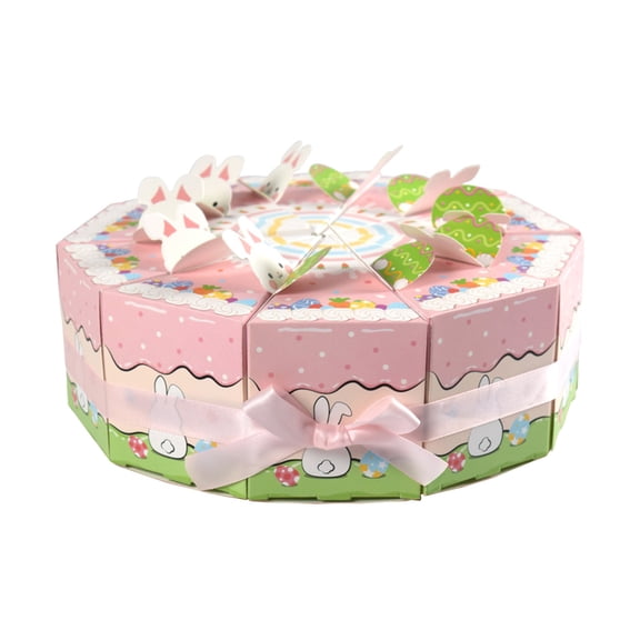 YingYouFu Easter Triangles cake shaped candy box Party Favor Boxes, Treat Containers,Favors boxes for a Wedding, Birthday, Baby, or Bridal shower, 10 pieces pack