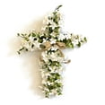 thumbnail image 1 of YingYouFu Easter Wreath, Wooden Frame Simulation Lily Wreath with Cross for Door Hanging Home Decoration, Spring Holiday Front Porch Decor, 1 of 5