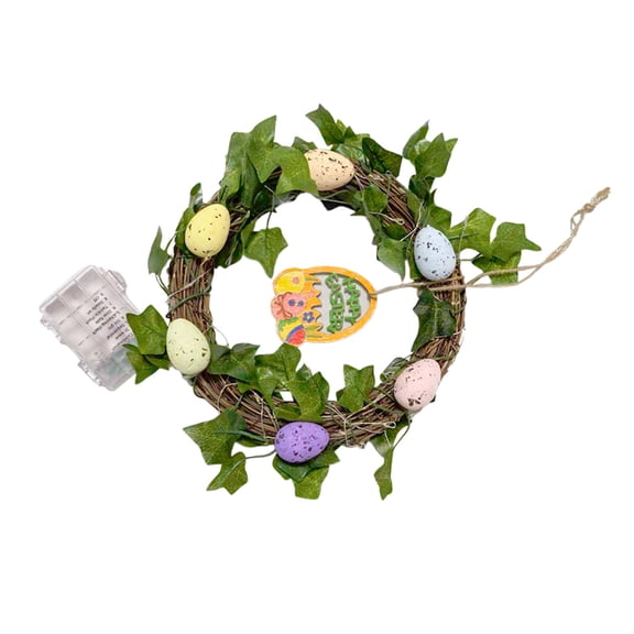 YingYouFu Easter Wreaths with LED Lights for Front Door,Door Wreath Decorations for Home Indoor Outdoor Window Wall Holiday Party Decor