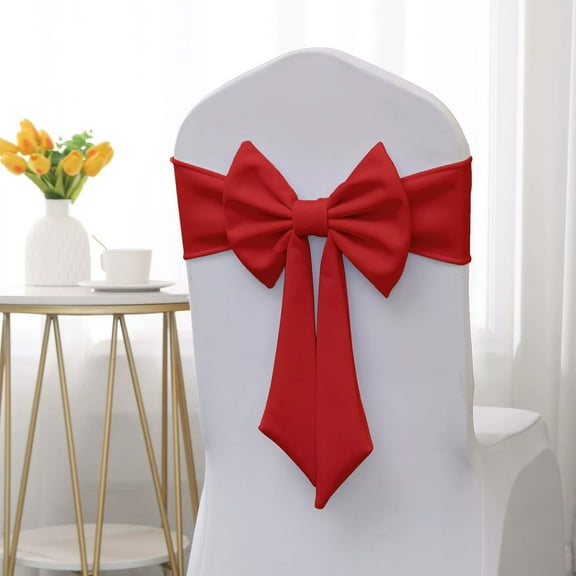 YingYouFu Elastic Chair Back Bow Decoration Ties-Free Bow for Chair Backs Thickened Satin Bow for Wedding Banquet Party Decor Easy to Install