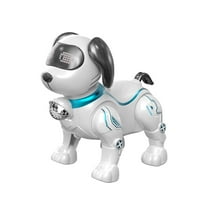 YingYouFu Electronic Pet Dog, Interactive Toy Dog with Leash That Walks and Lights Up with Sound Effects, Funs Mechanical Dog for PlayTimes and Entertainment, White