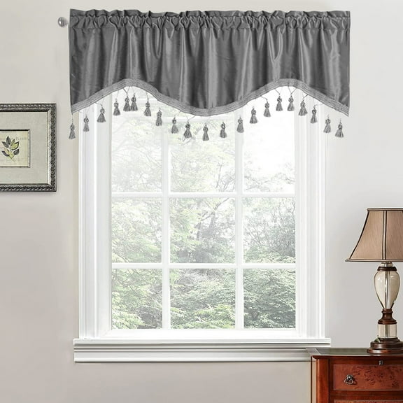 YingYouFu Elegant Fringed Window Curtains - Patterned Rod Panels,Stylish Short Drapes for Home Decor,Adds A Of Exquisite To Your Living Room,Bedroom,Or Office