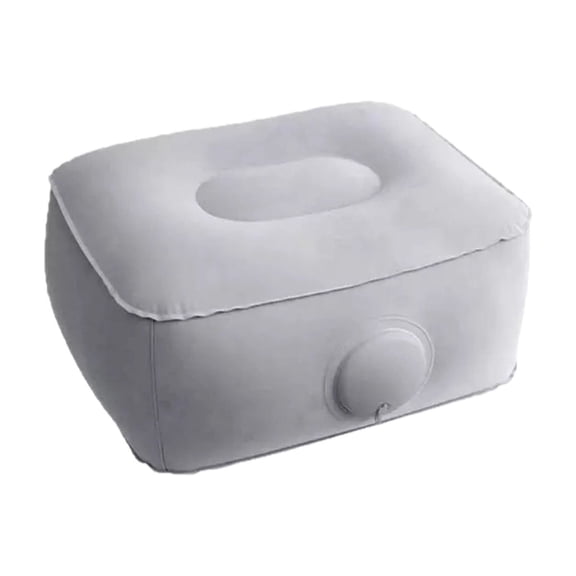 YingYouFu Flocked PVC Inflatable Foot Pad, Portable Footstool for Airplane Travel, Office Nap Foot Rest for Train Car Home Desk
