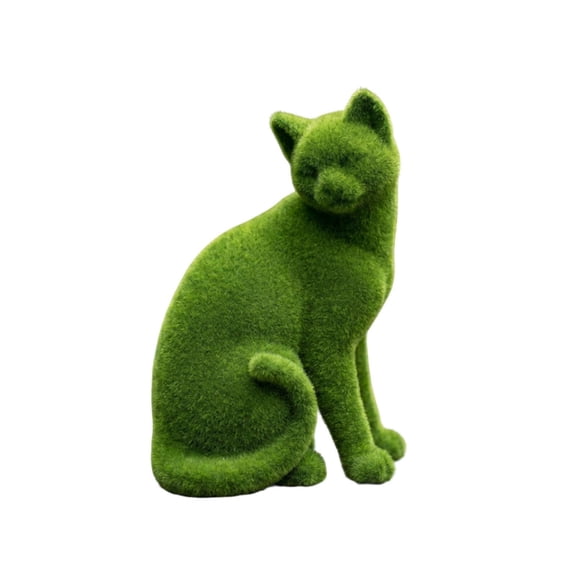YingYouFu Flocked Wolfhound Resin Statue, Lifelike Garden Dog Ornament for Outdoor, Faux Fur Animal Decor for Patio, Yard, Front Lawn, Courtyard Landscapes Accent
