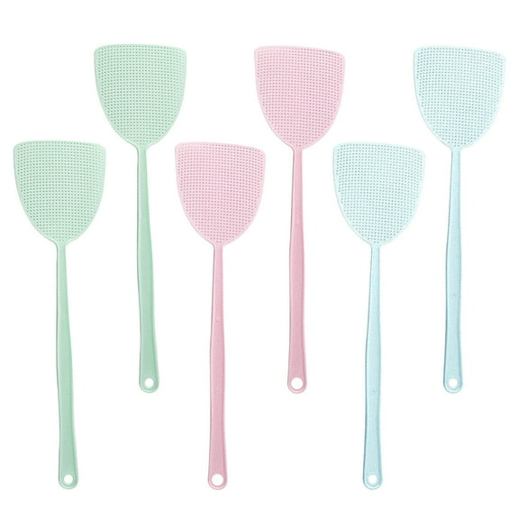 YingYouFu Fly Swatter 3pcs Manual Plastic Long Handle 17.5 Inch for Indoor Outdoor Insect Control Home Kitchen Use