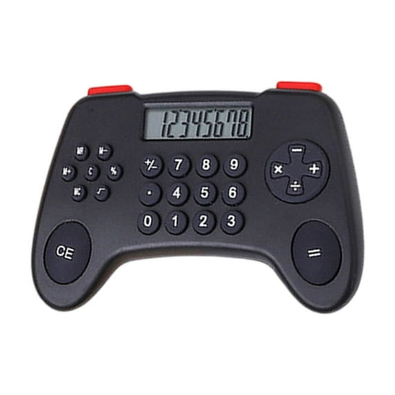 YingYouFu Gamepad Calculator, 8 Digit Handheld Calculator with Game Controller Designed, Novelty Desktop Calculator for Office and School, Funs Electronic Stationery Item, Black