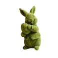thumbnail image 1 of YingYouFu Gift Boutique Green Fuzzy Flocked Bunny Easter Holiday Spring Decor Rabbit Figurines Garden Artificial Animal Moss for Indoor Table Home, Kitchen, Shelf Decorations Furry Covered Rabbits, 1 of 5