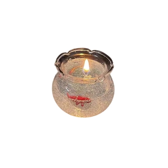 YingYouFu Glowfish Gel Scented Candle, Clear Jelly Wax English Pear Aromatherapy Candle in Mini Fishbowl, Fragrant Soy Wax Blend for Home Bedroom Bathroom Decor