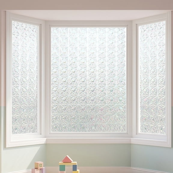 YingYouFu Glue Free Static Frosted Window Film Roll, Plastic Wrapped Heat Insulation Glass Sticker, Privacy Decor Window Cling for Bathroom, Toilet Interior Glass Window Renovation Layout