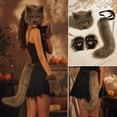 thumbnail image 1 of YingYouFu Halloween Cat Face Cover Set, Furry Tail Knitted Paw Gloves Set Festive Dress Up Accessory, for Halloween Party Dress Up Holiday Event Indoor Outdoor, 1 of 7