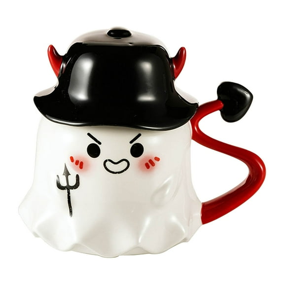 YingYouFu Halloween Ghost Mug Personalized Design Ceramic Coffee Cup Spooky Theme Gift for Parties and Daily Use