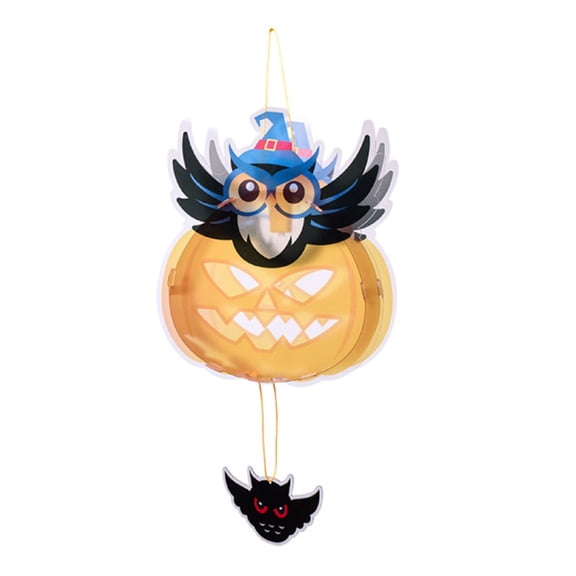 YingYouFu Halloween Handheld LED Light Up Paper Pumpkin Pail, Handle Equipped Portable Candy Storage Bucket, DIY Craft Kit Decor for Kids Trick Or Treat, Home Party, Holiday Event Activities