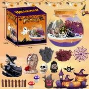 YingYouFu Halloween Mini Landscape DIY Craft Kit with Moon Light, Spooky Pumpkin House Ornaments for Kids Room Decor Holiday Party Favors Gifts