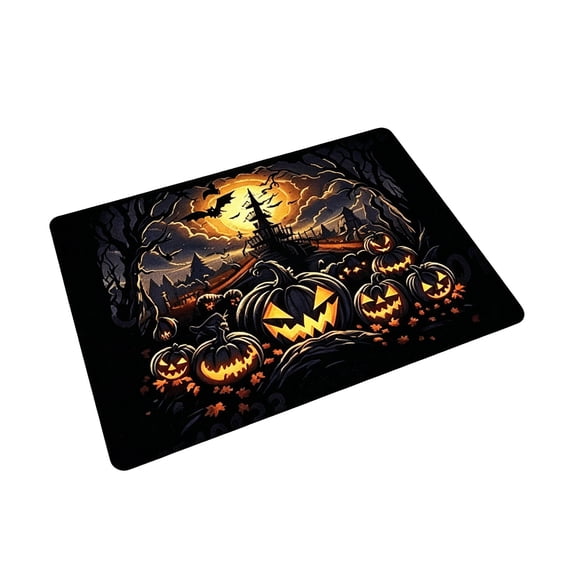 YingYouFu Halloween Non Slip Door Mat, Funny Ghost Face Floor Rug for Entryway Front Door Bathroom, Absorbent Indoor Carpet for Home Kitchen Seasonal Decor