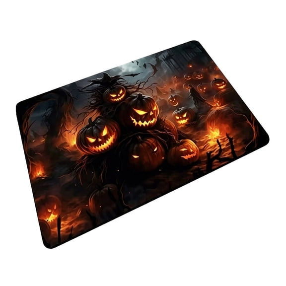 YingYouFu Halloween Non Slip Door Mat, Funny Ghost Face Floor Rug for Entryway Front Door Bathroom, Absorbent Indoor Carpet for Home Kitchen Seasonal Decor