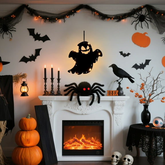 YingYouFu Halloween Pendants with Light String, Small Hanging Decor for Door and Scene Layout, Spooky Party Props, Battery-Operated for Easy Halloween Decoration Setup