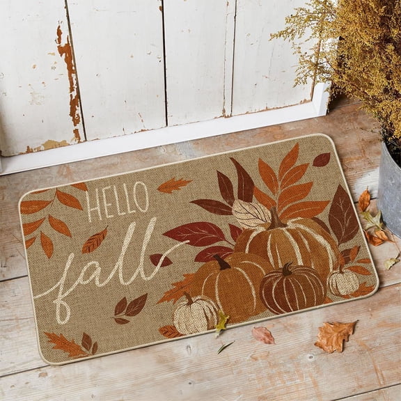 YingYouFu Halloween Pumpkin Floor Mat 15.3x23.6 Inches Non-Slip for Entrance Bathroom and Holiday Decor Fall Mat