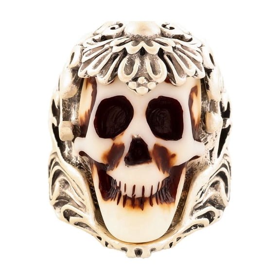 YingYouFu Halloween Skull Adjustable Ring, Themed Open Ring with Classic Design, Festive Jewelry for Daily Wear, Holiday Party, Themed Event, Stylish Festival Accessory