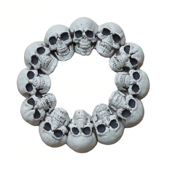 YingYouFu Halloween Skull Ring Decor Prop, Skeleton Circle Decorative Ornament Party Scene Prop, Decorative Accessory for Themed Party, Scene Layout, Home Gathering, Festive Event