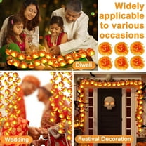 YingYouFu Halloween String Lights 59in 10 LED Batstery Powered Orange Dahlias Lights for Indoor Outdoor Fall Thanksgiving Party Decorations, Orange