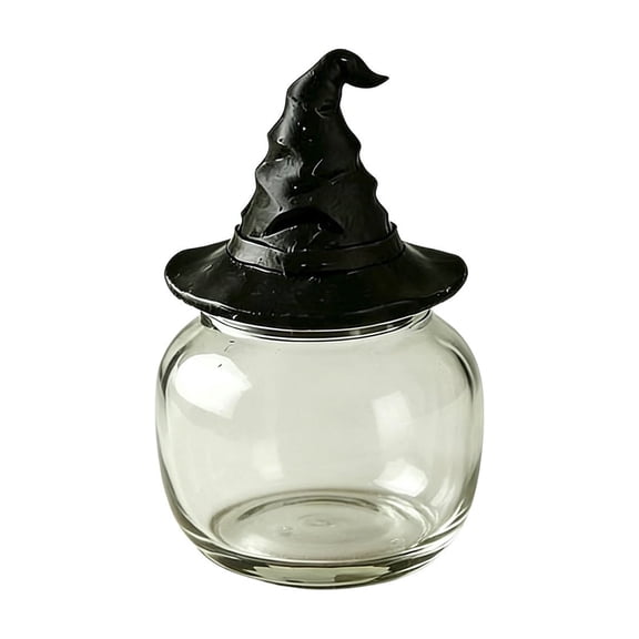 YingYouFu Halloween Witch Hat Glass Spice Jar, Seasoning Container Storage Bottle Shaker, Kitchen Storage for Dining Table, Home Pantry, Party, Holiday Gift Decoration
