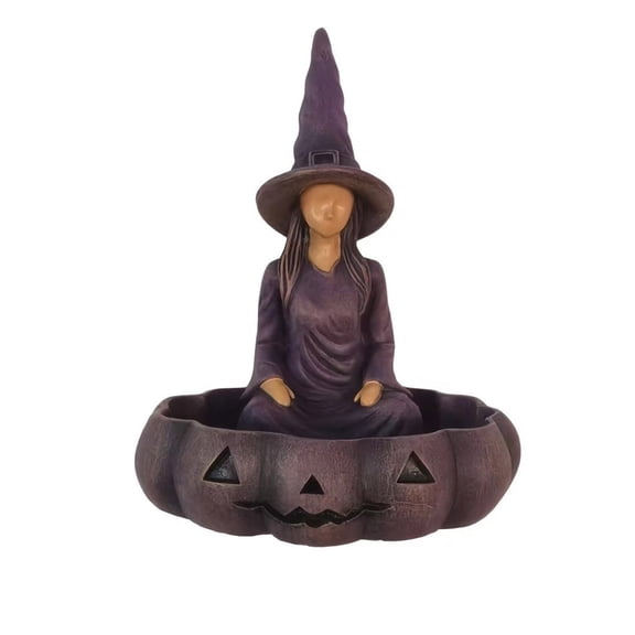 YingYouFu Halloween Witch Storage Box, Decorative Witch Ornament Handicraft Gift, Handcrafted Storage Organizer for Home Desk, Shelf Display, Holiday Gifting Use