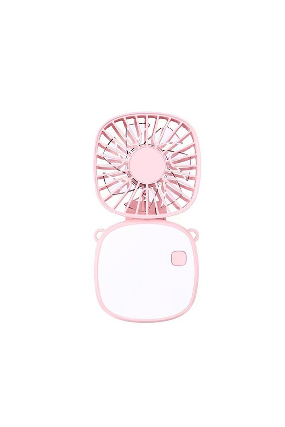 Handheld Fan with Hanging Rope and Mirror, Foldable USB Charging Portable Fan, Compact Cooling Device for Travel, Office, Outdoor, Makeup Bag