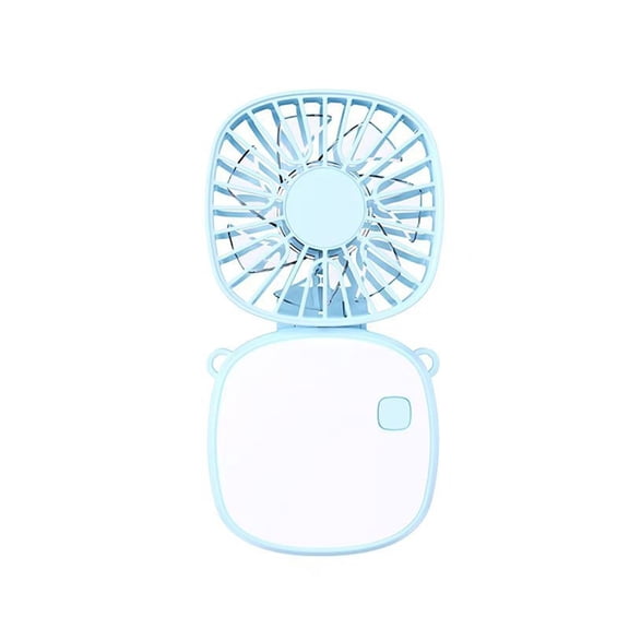 YingYouFu Handheld Fan with Hanging Rope and Mirror, Foldable USB Charging Portable Fan, Compact Cooling Device for Travel, Office, Outdoor, Makeup Bag