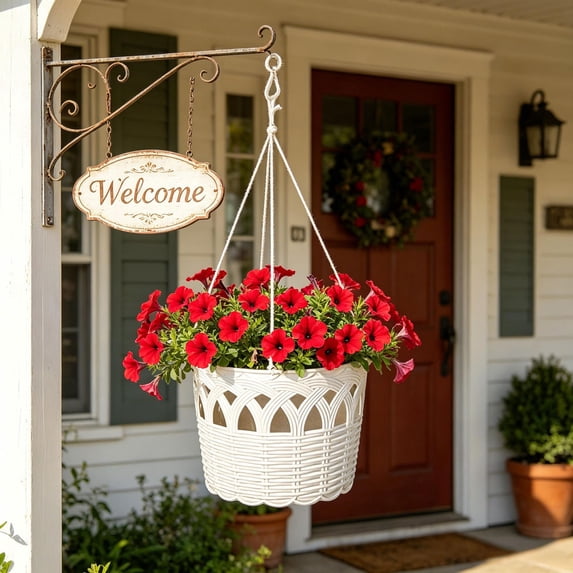 YingYouFu Hanging Planter Basket Suspended Pot, Ceramic Flower Pot for Green Plants Aerial Cultivation, Includes Hanging Chain for Home Decor Garden Patio Balcony