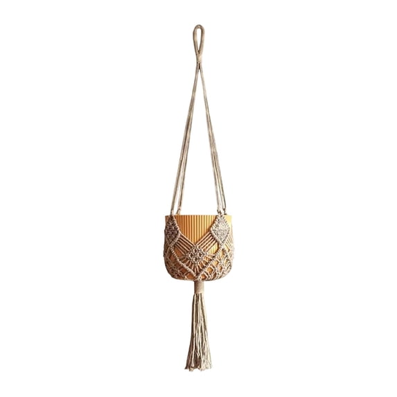 YingYouFu Hanging Planter with Patterns, Macrame Plant Hangers Indoor Macrame for Pot Crochet Boho Plant Hanger Holder for Indoor Outdoor (Gray)