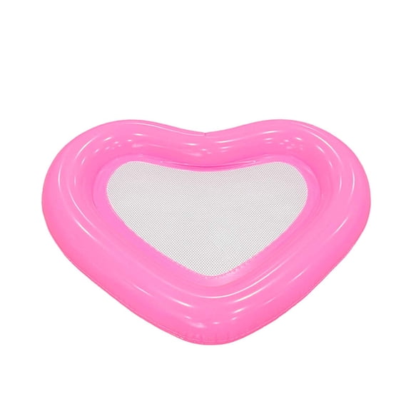 YingYouFu Heart Shaped Inflatable Floating Bed, Durable Thick PVC Mesh Water Float Recreational Pool Lounger, Comfortable Water Lounge for Swimming Pool, Summer Outdoor Beach Entertainment