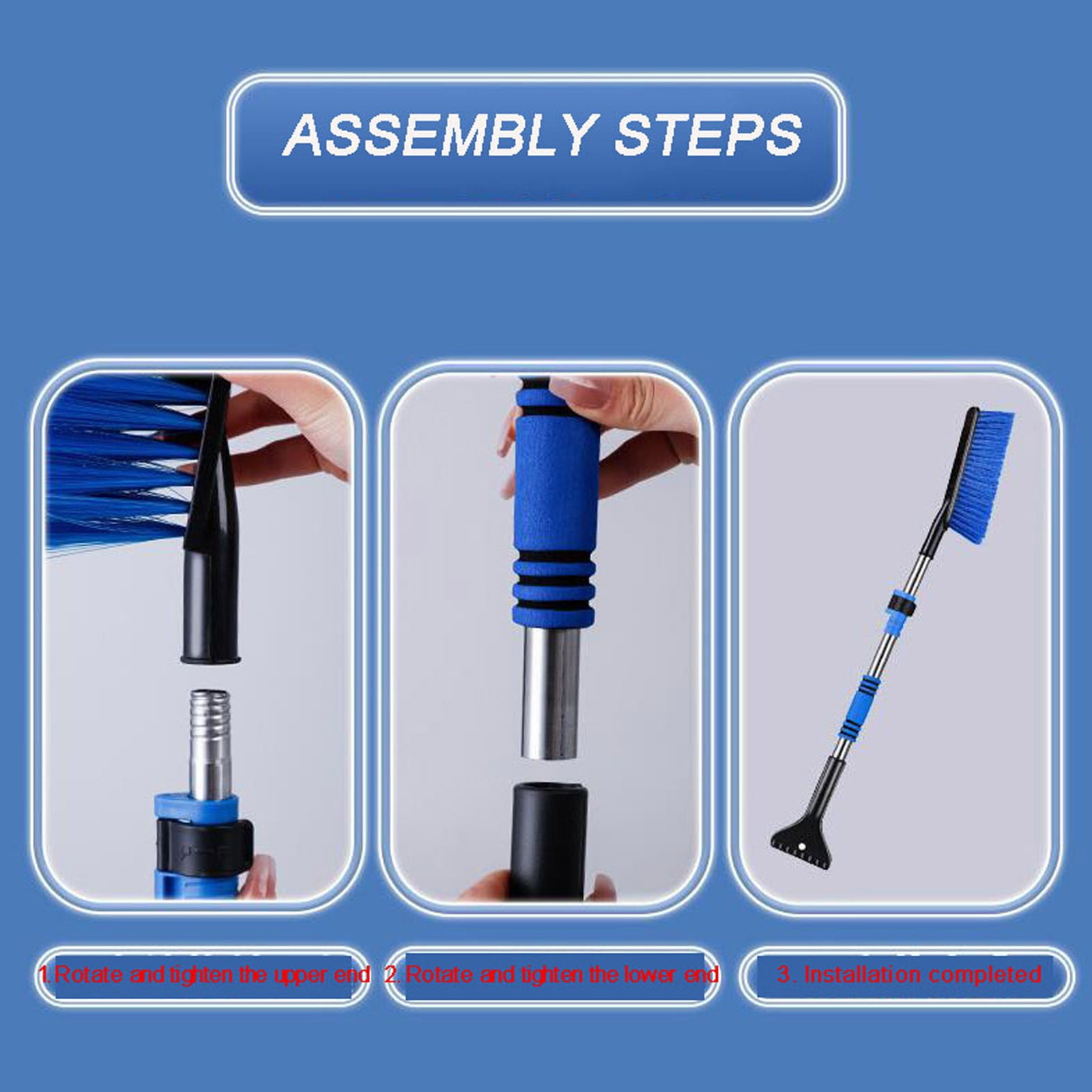 Car Ice Scraper And Snow Brush - Ergonomic Foam Grip