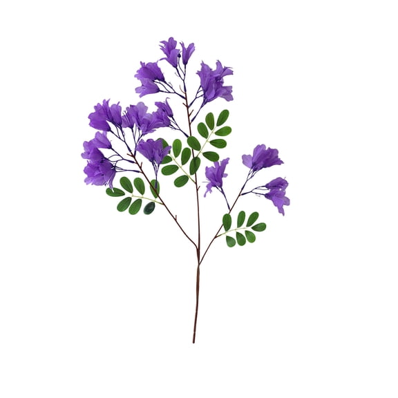 YingYouFu Jacaranda Artificial Flower, Realistic Silk Faux Plant with Green Leaves, Home Wedding Party Table Decor, Fake Flower Arrangement