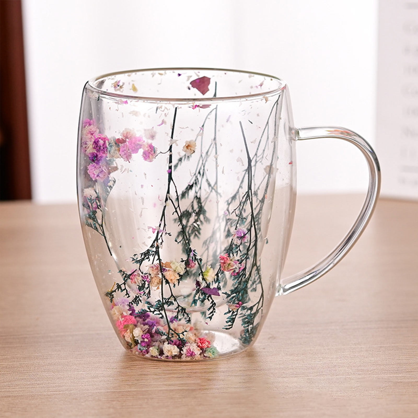Image showcasing YingYouFu Large Double Walled Glass Coffee Mugs with Handle and Spoon ...