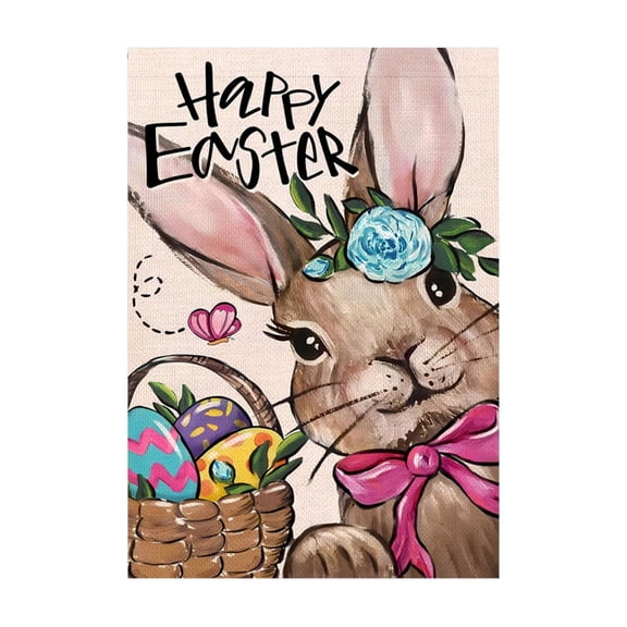 YingYouFu Large Easter Garden FlagDouble Sided Welcome Carrot Yard Flags Spring Outdoor Porch Decorations Farmhouse Easter Bunny House Banners for Lawn Patio Garden and Home Decor