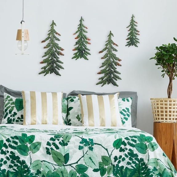 YingYouFu Metal Sheet Art Wrought Iron Wall Hanging Decor Pine Tree Design Waterproof and Sunburn Protection for Entryway Background Wall