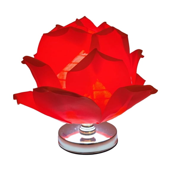 YingYouFu Modern Table lamp 9.45" Creative Bedside Rose Lamp Princess Nightstand Lamp Romantic Atmosphere Desk Light (Red)